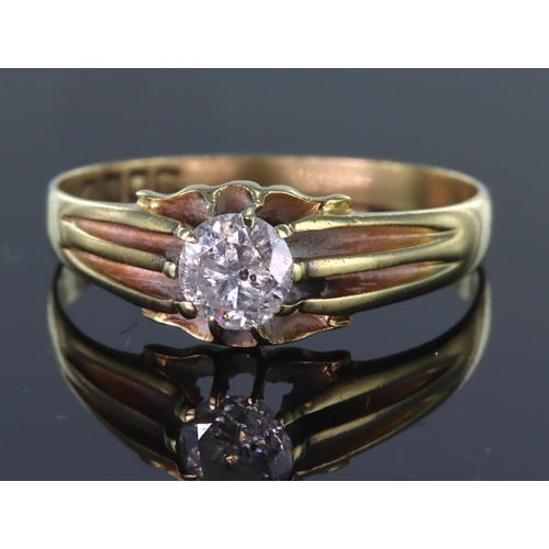 68 - 18ct gold Diamond solitare ring approx 0.6ct. Hallmarked London 1915, size V, weight 3.1g