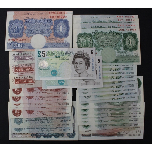 130 - Bank of England (38), a good range with signatures from Catterns to Bailey and denominations from 10... 