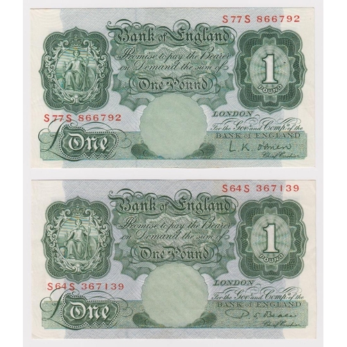 135 - Beale & O'Brien 1 Pound (2) REPLACEMENT notes, serial S64S 367139 (B269, Pick369b) VF+, serial S77S ... 