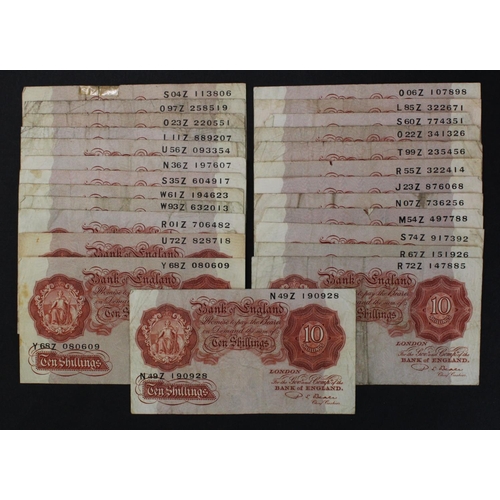 140 - Beale 10 Shillings (25) issued 1950 (B266, Pick368b) mixed grades, the majority about Fine