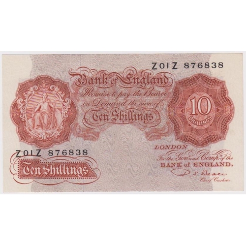 142 - Beale 10 Shillings issued 1950, exceptionally rare FIRST RUN 'Z01Z' prefix, serial Z01Z 876838 (B266... 