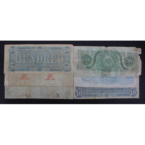 553 - Confederate States of America (6), 50 Dollars dated 1863, 20 Dollars dated 1863, 10 Dollars (2) date... 