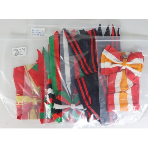 1014 - Sash ribbons for International Orders, Pahang, Order of the Crown, Brunei Par La Wan Negma, Selangor... 