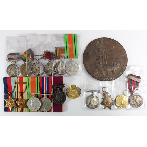 1065 - WW1 and WW2 family group consisting of Victorian Army Long Service medal to 12569 Q.M.Sgt W Brewer R... 