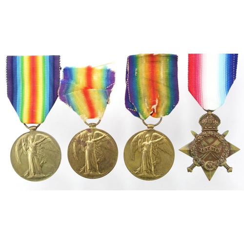 1097 - WW1 medals with research - 1915 Star to 277446 G Ireland STO.1.RN born Plymouth. Victory Medals to P... 