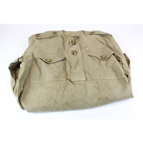 1118 - WW1 scarce tropical RA blouse with original RA brass titles and buttons no visible makers marks or d... 