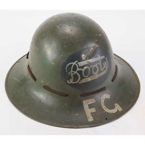 1126 - WW2 British Home Front Zuckerman Helmet issued to Civilians working for the War effort. This one was... 