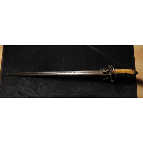 114 - Sword Pistol - a rare and desirable combination hunting sword and flintlock pistol, circa 1750. Blad... 