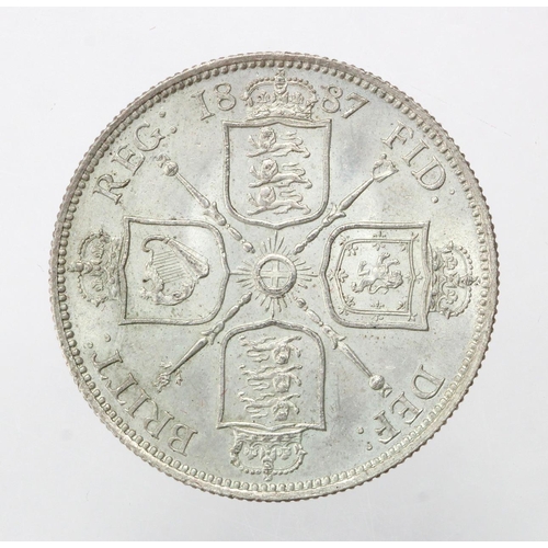 1252 - Florin 1887 Jubilee AU with a frosty/matte appearance.