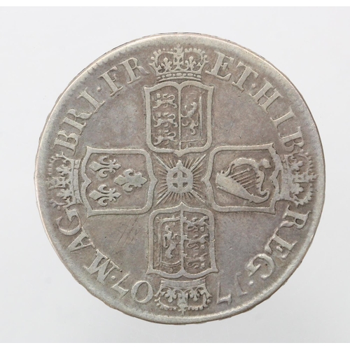 1269 - Halfcrown 1707 Sexto, E below bust, Edinburgh mint, S.3605, Fine.