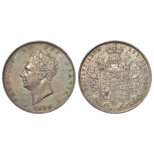 1277 - Halfcrown 1829, scarcer date, lightly toned EF