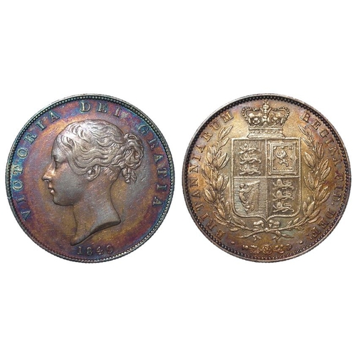 1279 - Halfcrown 1849 large date, iridescent nEF