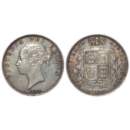 1280 - Halfcrown 1874, lightly cleaned aEF