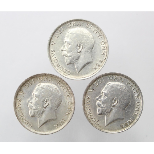 1299 - Halfcrowns (3) George V: 1915 nEF, 1916 GEF, and 1917 nEF