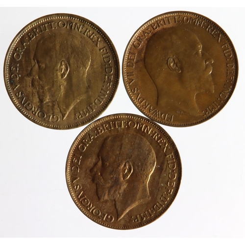 1303 - Halfpennies (3): 1909, 1911, and 1912 EF