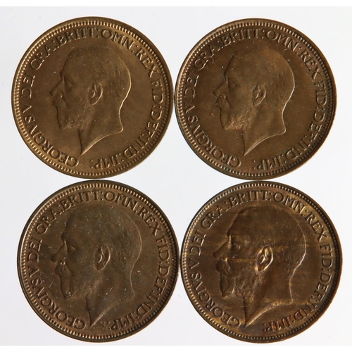 1305 - Halfpennies (4): 1924, 1926, 1932 and 1933, EF or better.