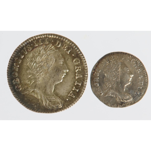 1325 - Maundy Oddments (2) George III: Threepence 1772 small obverse lettering , nicely toned EF, along wit... 