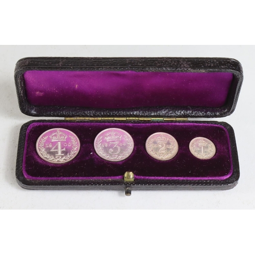 1336 - Maundy Set 1900 bright aFDC, with original dated case in VGC