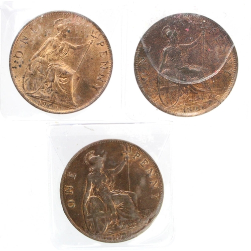 1366 - Pennies (3) 1895, 1901 & 1917. GEF with lustre