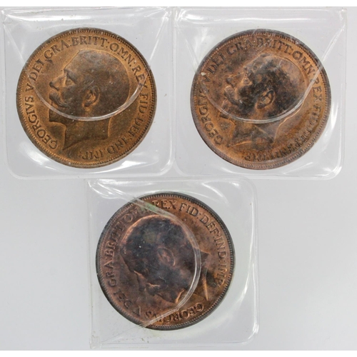 1367 - Pennies (3) 1913, 1914 & 1915. GEF with lustre