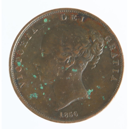 1378 - Penny 1856 OT, scarce, GF+, some spots/marks.