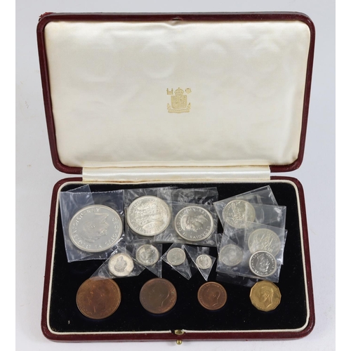 1398 - Proof Set 1937 (15 coins) Crown to Farthing including Maundy Set, aFDC-FDC with original case. An ex... 