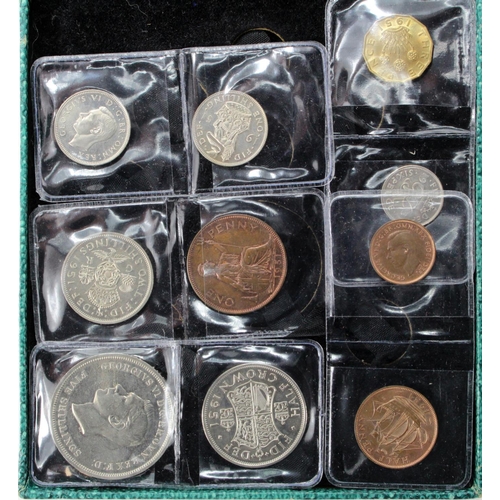 1399 - Proof Set 1951 (10 coins) Crown to Farthing, aFDC with the green box.