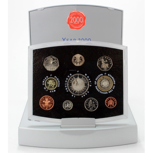 1410 - Royal Mint Executive Proof Set 2000 FDC cased with cert, minor marks to outside of case.