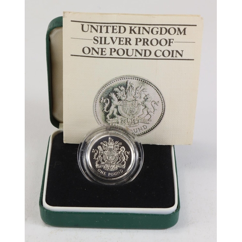 1423 - Royal Mint: UK Silver Proof Piedfort £1 1983, scarce, lightly toned aFDC cased with cert.