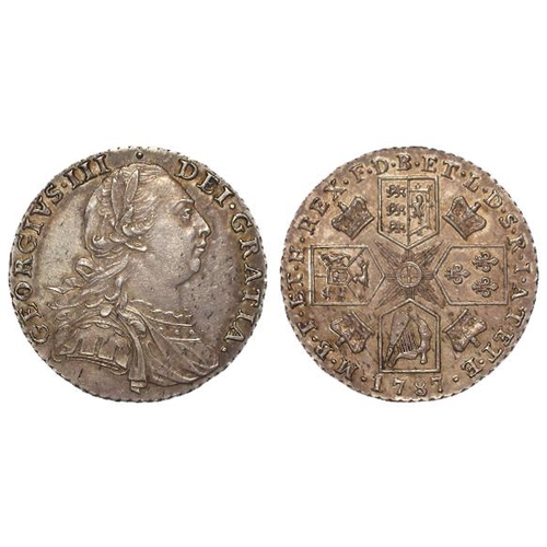 1439 - Shilling 1787 without hearts, S.3743, lightly toned EF