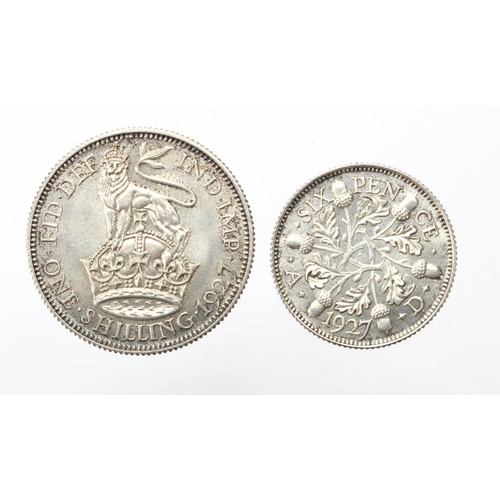 1466 - Shilling and Sixpence 1927 proof, lightly toned FDC (2)