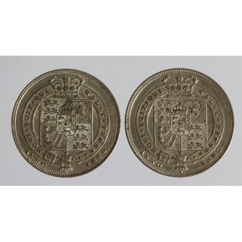 1469 - Shillings (2) George IV: 1824 and 1825 garter shield, GVF