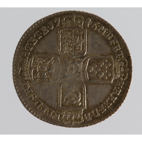 1477 - Sixpence 1746, believed possibly to be V/U in GEORGIVS and thus unknown, VF