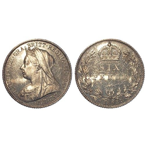 1489 - Sixpence 1893 Proof, slightly impaired, EF (only 562 struck)