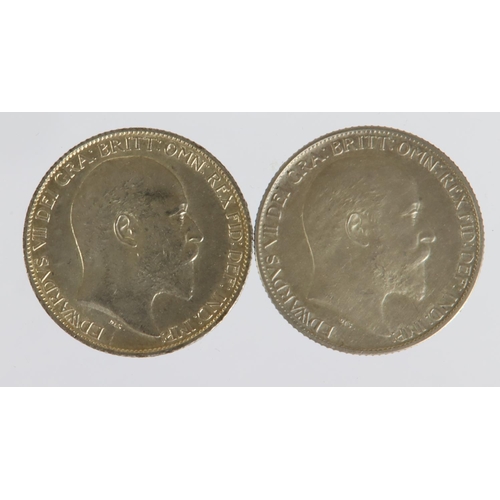 1491 - Sixpences (2) Edward VII: 1902 matte proof, light grey aFDC, and 1902 currency issue GEF/EF, hairlin... 