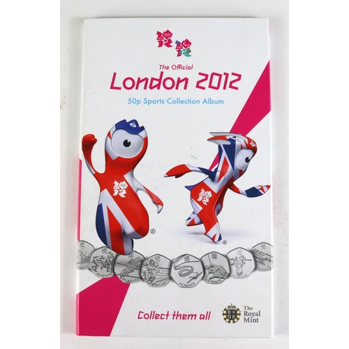 1498 - The Official London 2012 50p Sports Collection Album by the Royal Mint, complete minus the 'complete... 