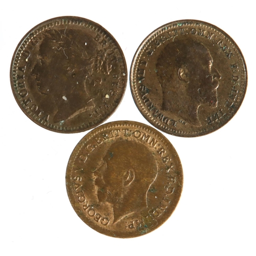 1500 - Third-Farthings (3): 1881, 1902 and 1913, EF-AU with lustre.