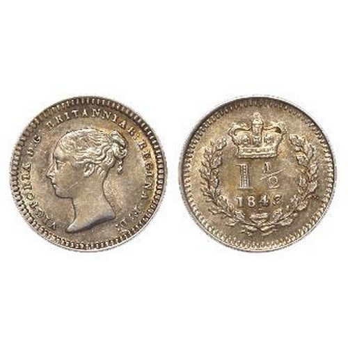 1501 - Three-halfpence 1843, lightly toned UNC