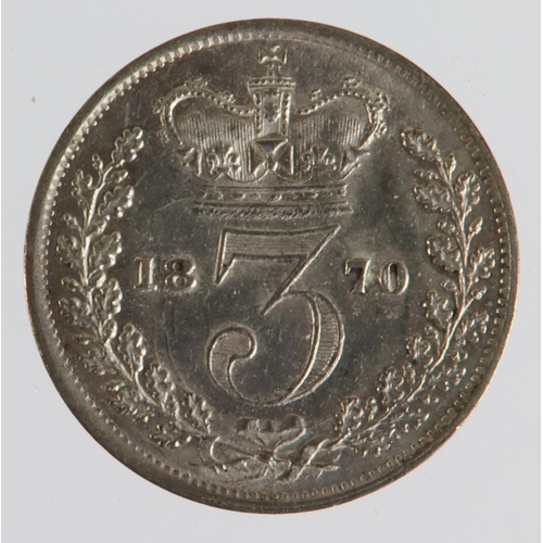 1502 - Threepence 1870 currency issue, GEF