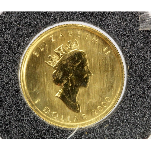 1518 - Canada Gold Dollar (1/20th) 2000 BU in a hard plastic capsule