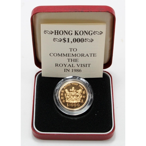 1549 - Hong Kong $1000 gold BU issue 1986 