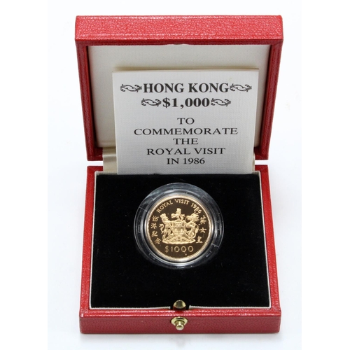 1550 - Hong Kong $1000 gold proof 1986 