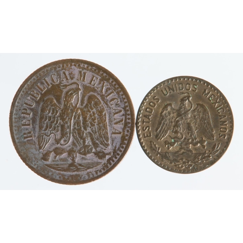 1569 - Mexico (2): Centavo 1897 Mo EF, and 2 Centavos 1915 Mo EF