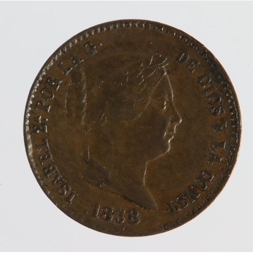 1593 - Spain 10 Cent de Real 1858 EF