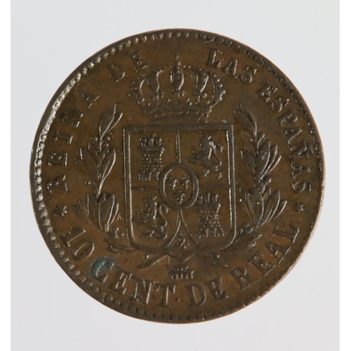 1593 - Spain 10 Cent de Real 1858 EF