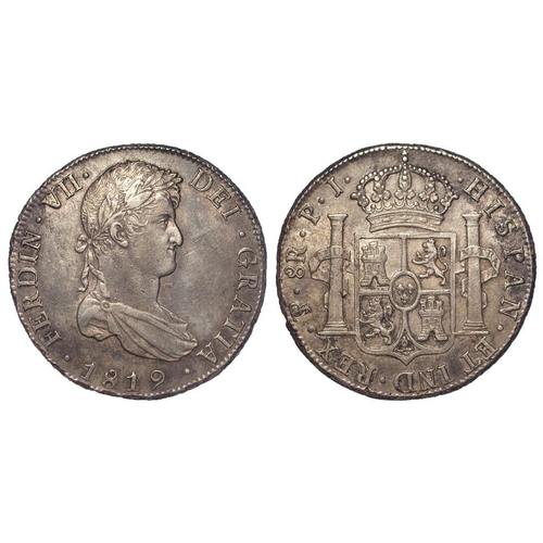 1594 - Spanish Bolivia silver 8 Reales 1819 PTS PI, toned EF