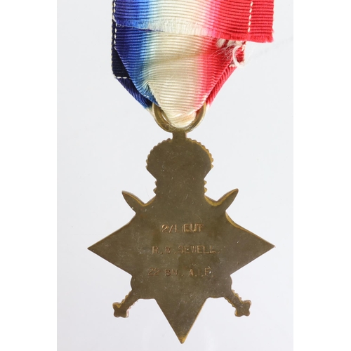 160 - 1915 Star named (2/Lieut R B Sewell, 22 Bn A.I.F.).