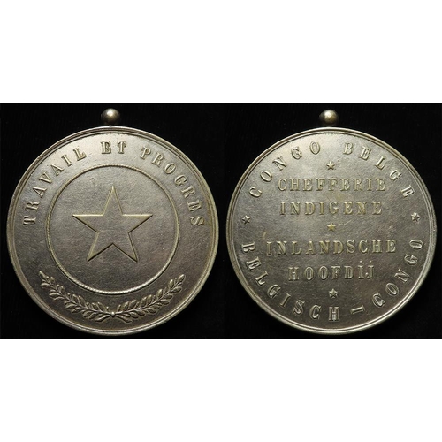 1618 - Belgian Congo Native Chief's Medal, silvered brass d.70mm, these issued 1909 to c.1958, the present ... 