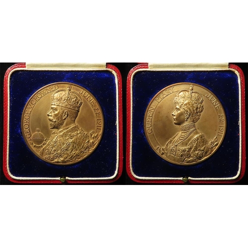 1626 - British Commemorative Medal, bronze d.50mm: Coronation of George V 1911, official Royal Mint large b... 