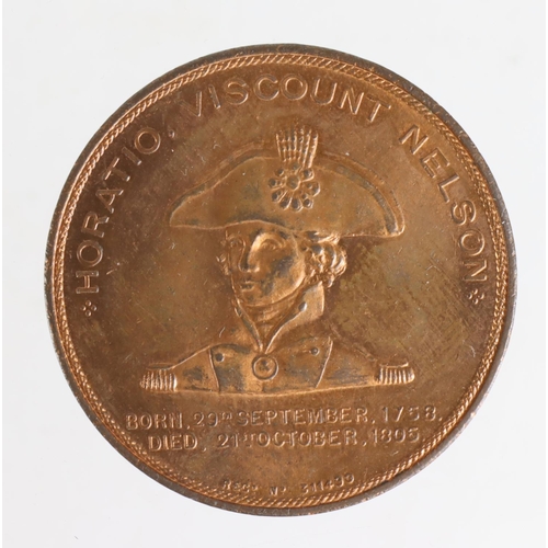 1634 - British Commemorative Medal, copper d.38mm: Nelson's Flagship Foudroyant (made from salvaged copper)... 